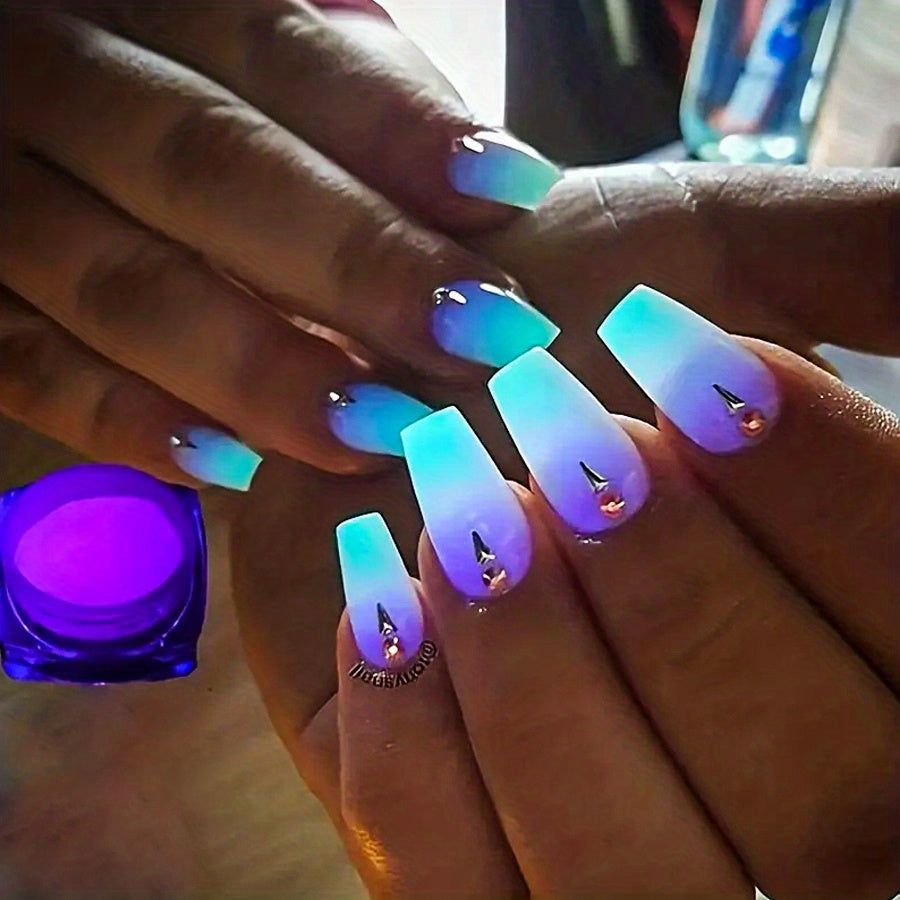 1 Box Neon Phosphor Powder Nail Glitter Powder Dust Luminous Pigment Fluorescent Powder Glow In The Dark Nail Glitters For Nail Decoration For Music Festival